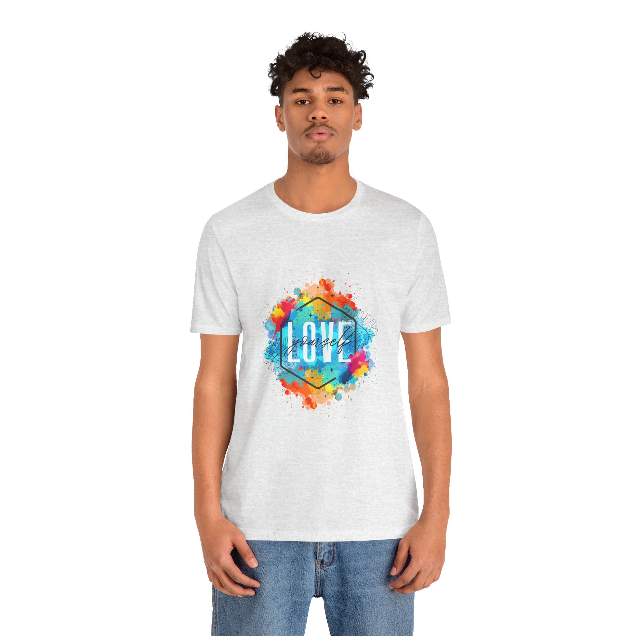 Colorful Love Graphic Tee, Unisex Short Sleeve Shirt, Gift for Friends, Cute Casual Wear, Pride Tee, Festival Outfit